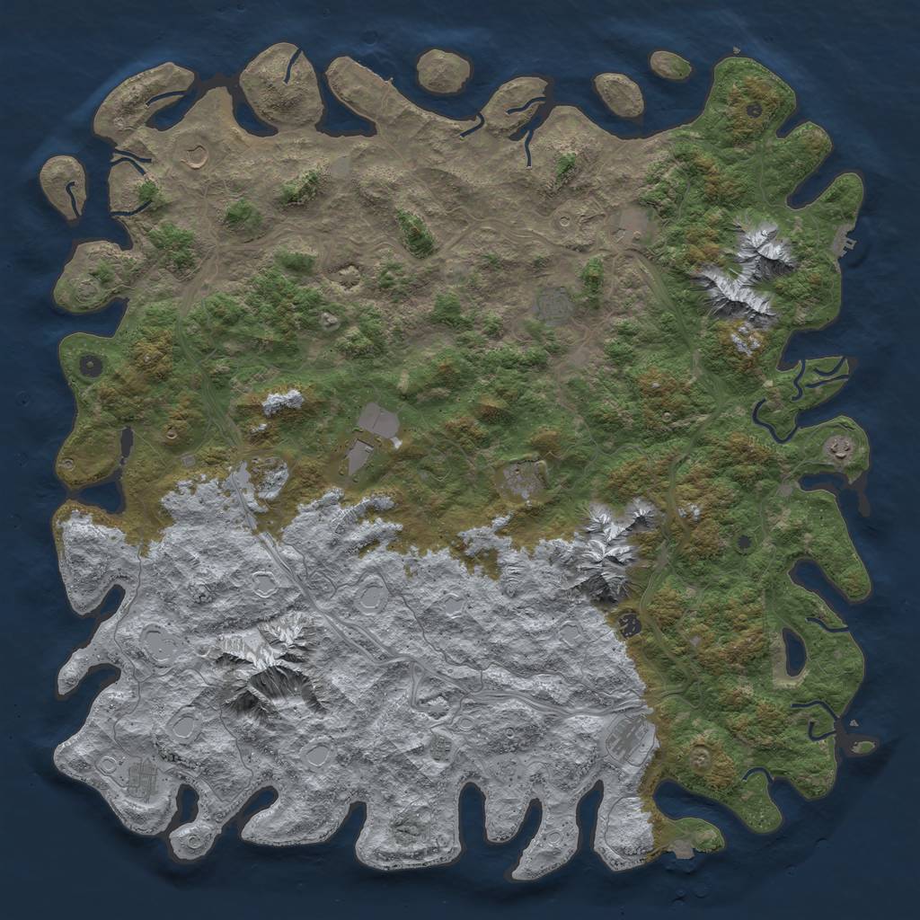 Rust Map: Procedural Map, Size: 6000, Seed: 3254689, 19 Monuments