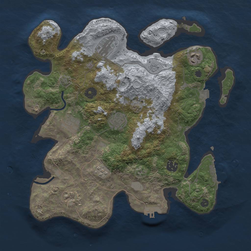 Rust Map: Procedural Map, Size: 3200, Seed: 1807123003, 15 Monuments