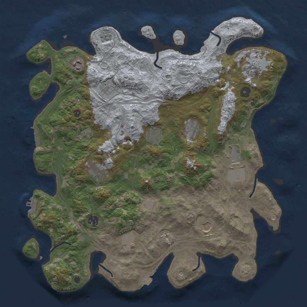 Rust Map: Procedural Map, Size: 4250, Seed: 1128465732, 19 Monuments