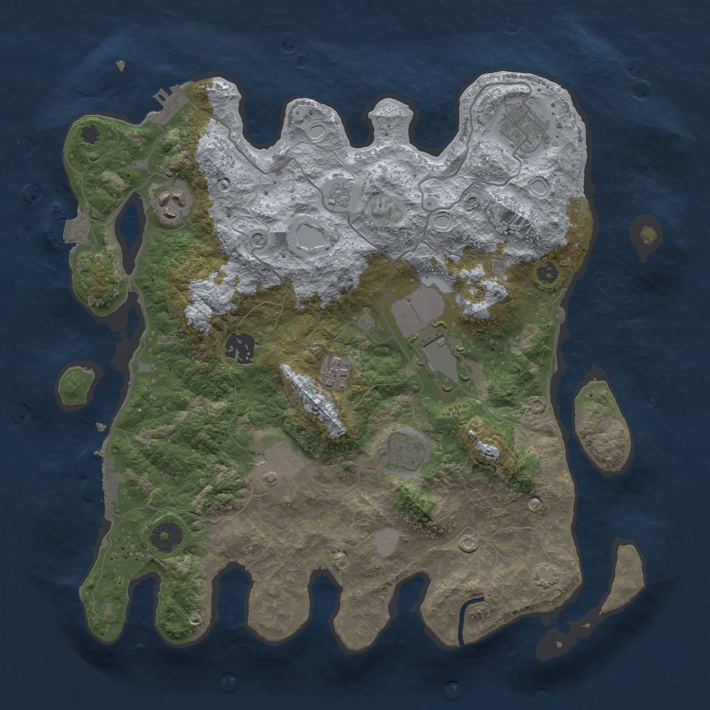 Rust Map: Procedural Map, Size: 3500, Seed: 996686808, 15 Monuments