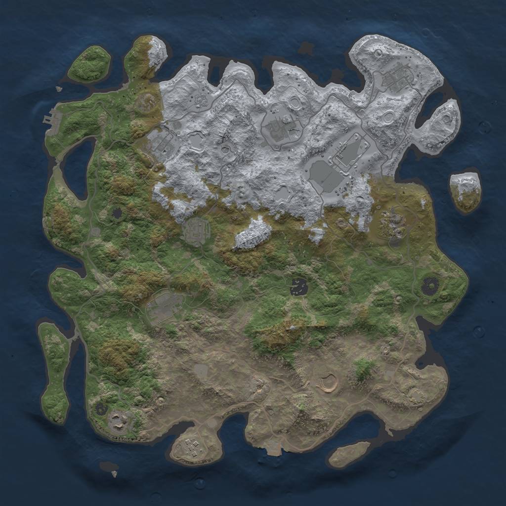 Rust Map: Procedural Map, Size: 4096, Seed: 6574746, 18 Monuments