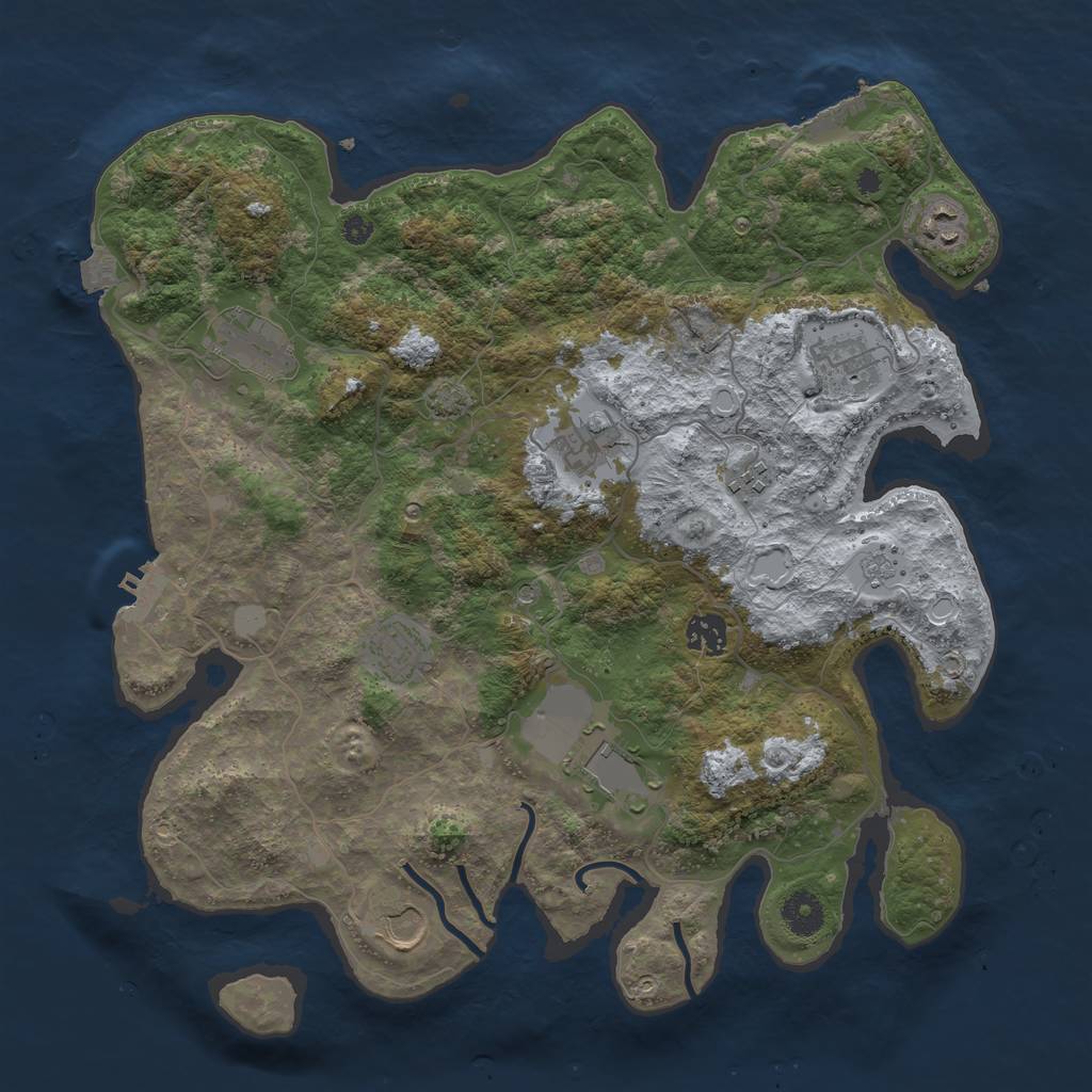 Rust Map: Procedural Map, Size: 3800, Seed: 20240119, 17 Monuments