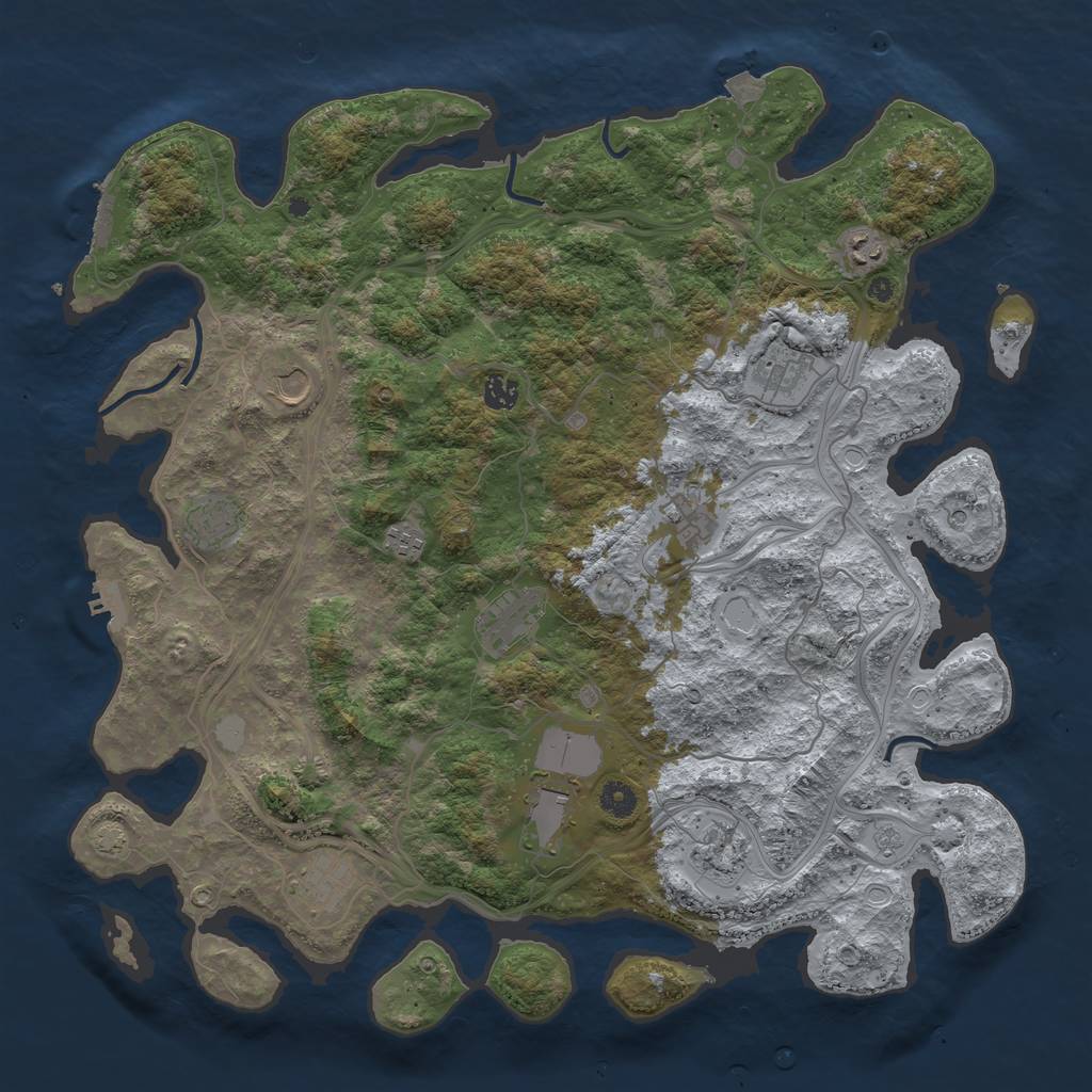 Rust Map: Procedural Map, Size: 4500, Seed: 1976692302, 19 Monuments