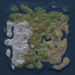 Thumbnail Rust Map: Procedural Map, Size: 4000, Seed: 961047110, 12 Monuments