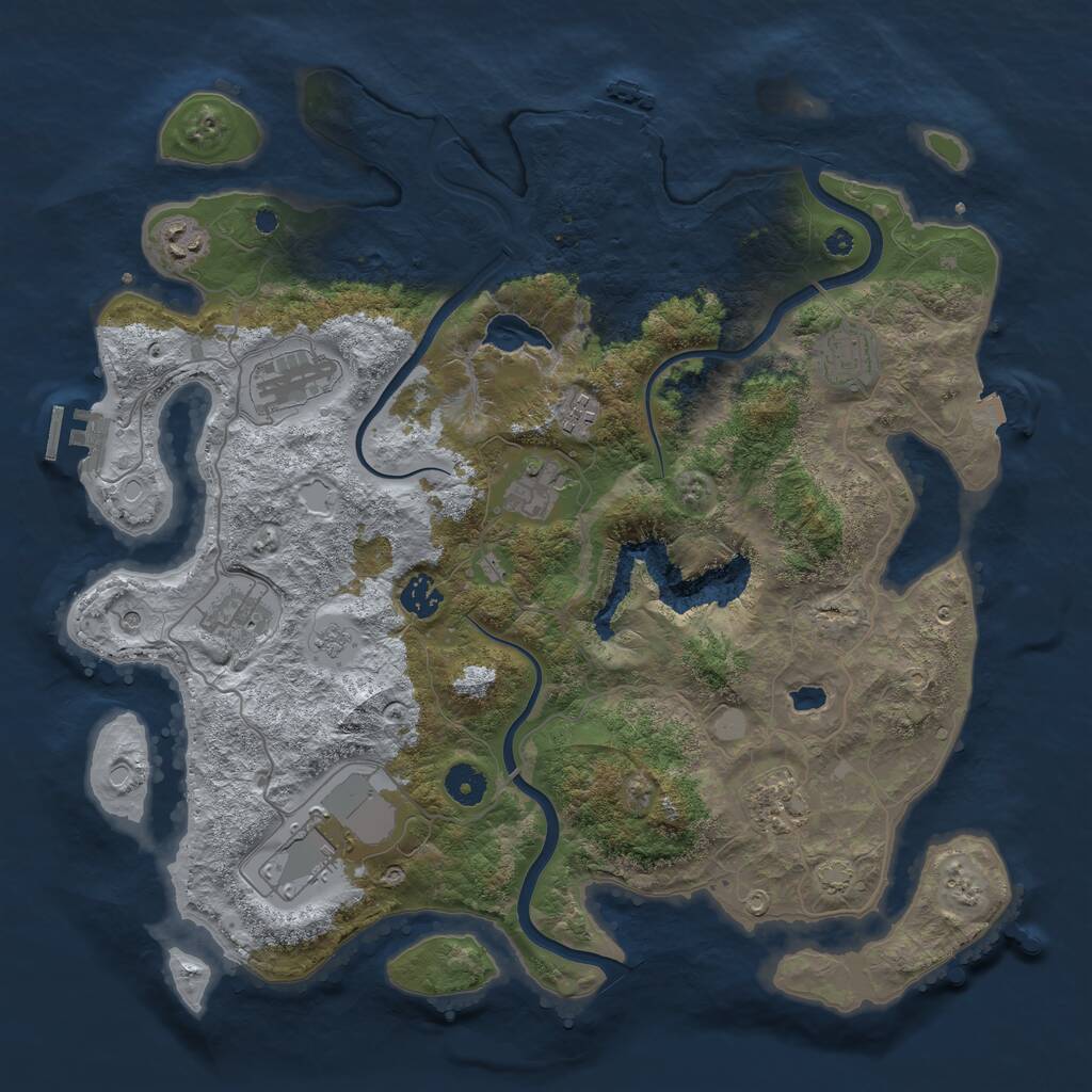 Rust Map: Procedural Map, Size: 4000, Seed: 961047110, 15 Monuments