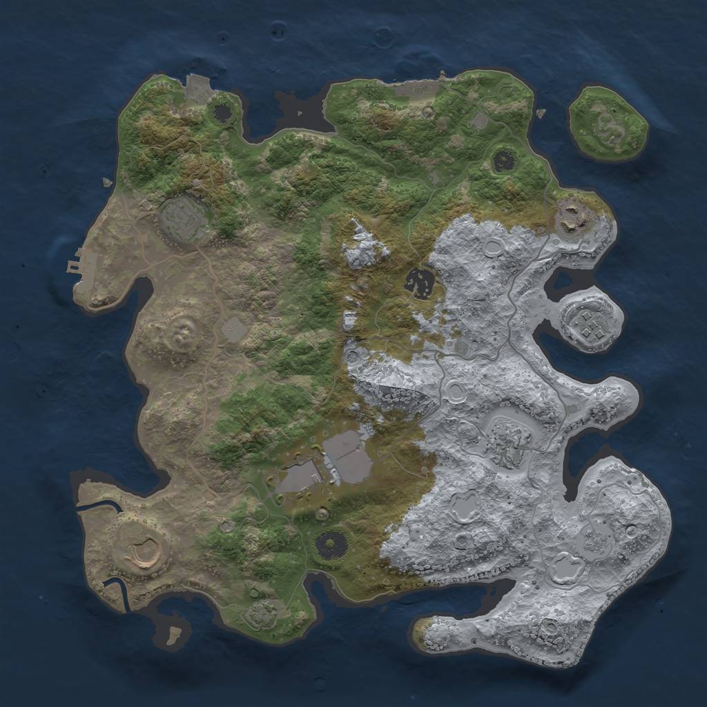 Rust Map: Procedural Map, Size: 3500, Seed: 1563505358, 15 Monuments