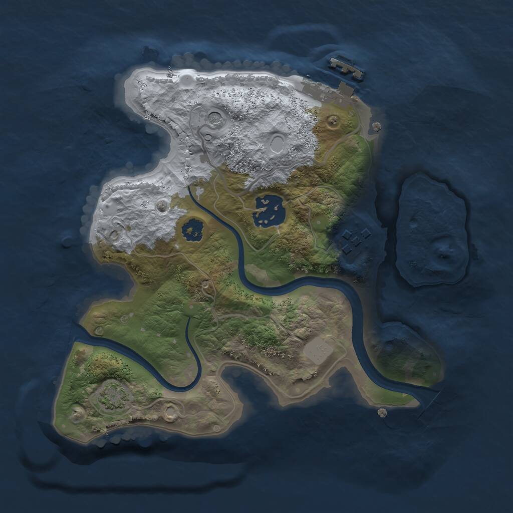 Rust Map: Procedural Map, Size: 2300, Seed: 1167588181, 6 Monuments