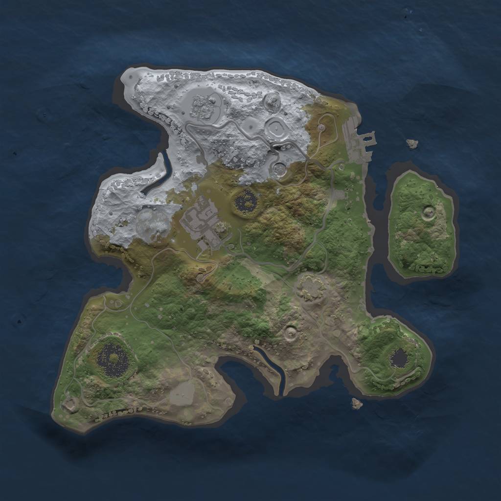 Rust Map: Procedural Map, Size: 2300, Seed: 1167588181, 8 Monuments