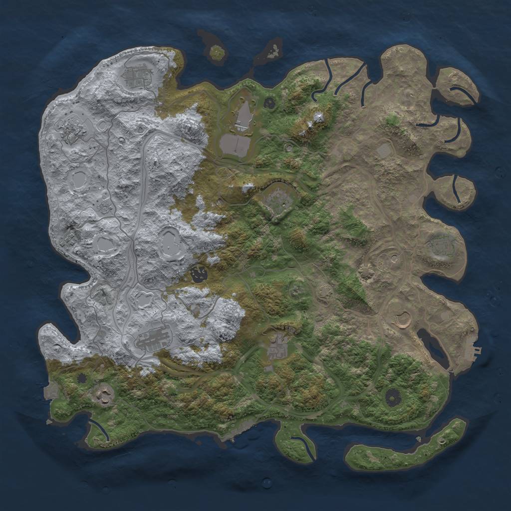 Rust Map: Procedural Map, Size: 4500, Seed: 907652561, 19 Monuments