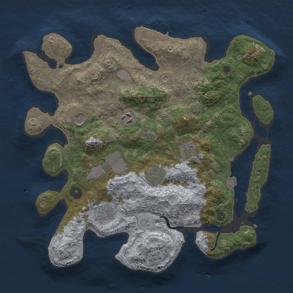 Rust Map: Procedural Map, Size: 3500, Seed: 492726220, 14 Monuments