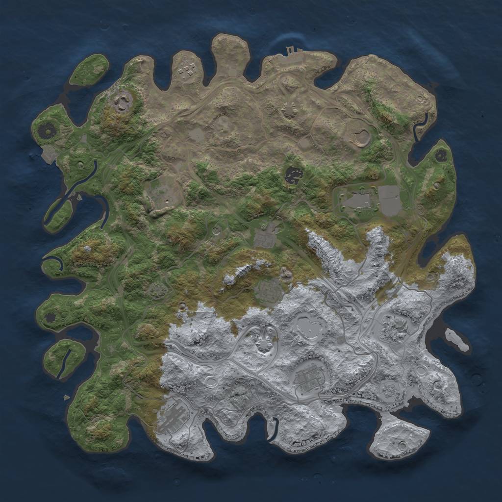 Rust Map: Procedural Map, Size: 4250, Seed: 345646566, 18 Monuments