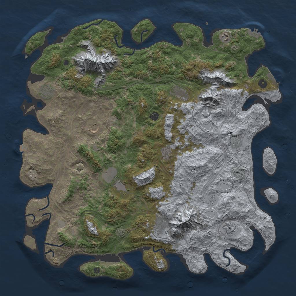 Rust Map: Procedural Map, Size: 5000, Seed: 857546453, 19 Monuments