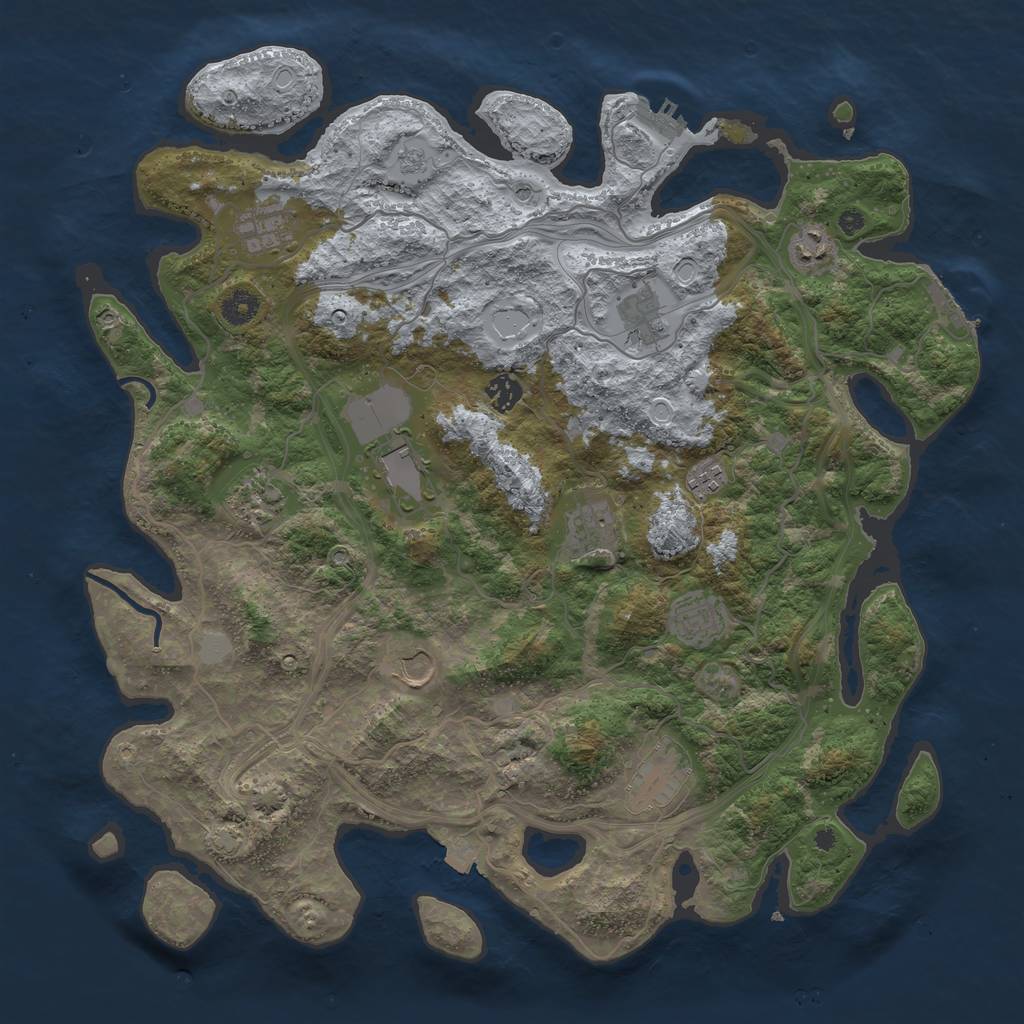 Rust Map: Procedural Map, Size: 4250, Seed: 284691102, 19 Monuments