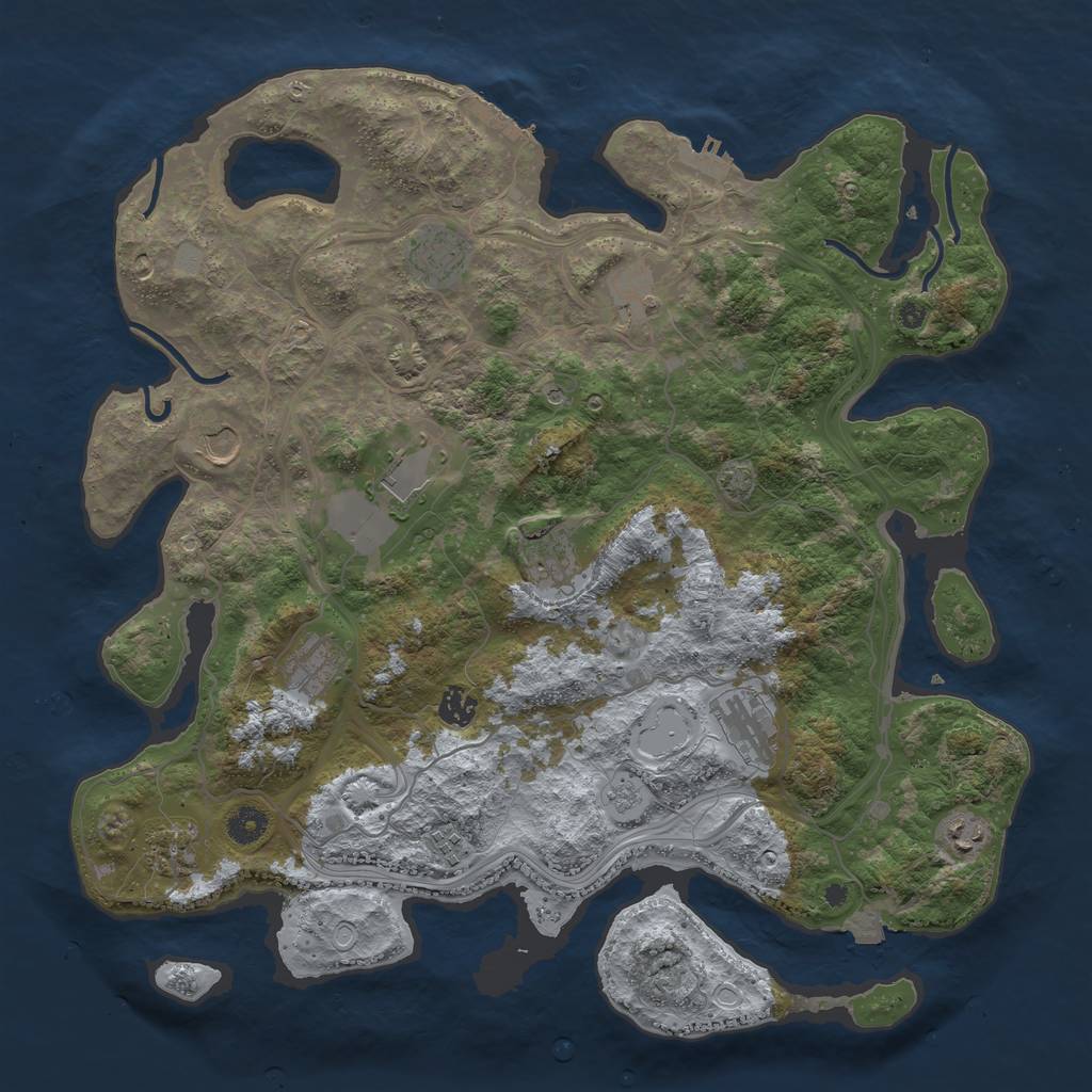 Rust Map: Procedural Map, Size: 4250, Seed: 1319331910, 19 Monuments