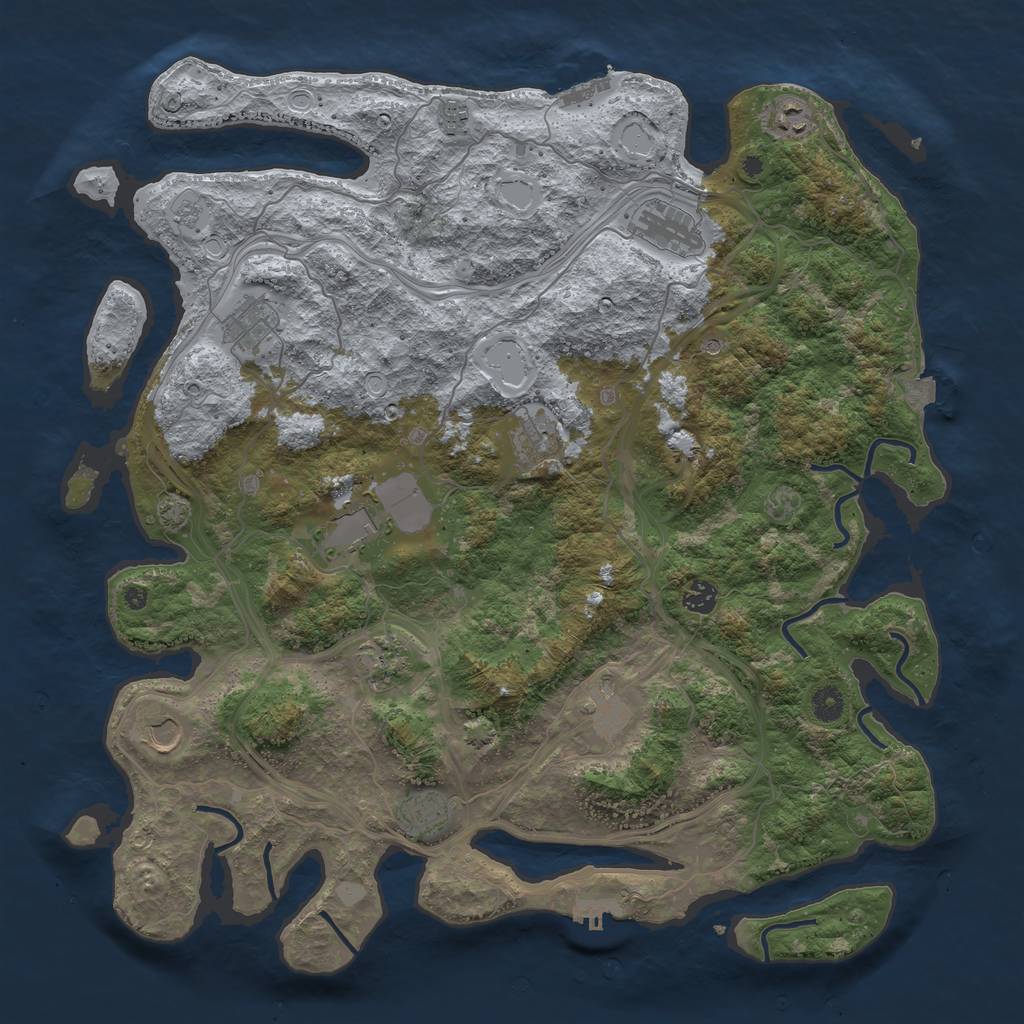 Rust Map: Procedural Map, Size: 4500, Seed: 198100040, 19 Monuments