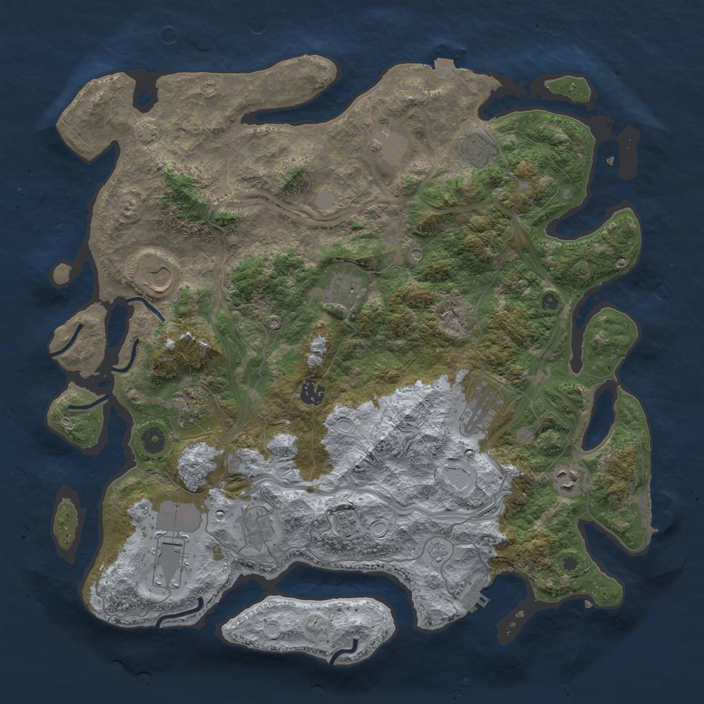 Rust Map: Procedural Map, Size: 4250, Seed: 333381, 19 Monuments