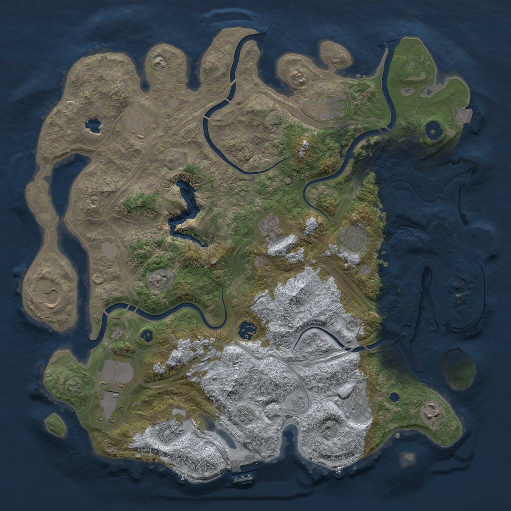 Rust Map: Procedural Map, Size: 4250, Seed: 2016651295, 17 Monuments