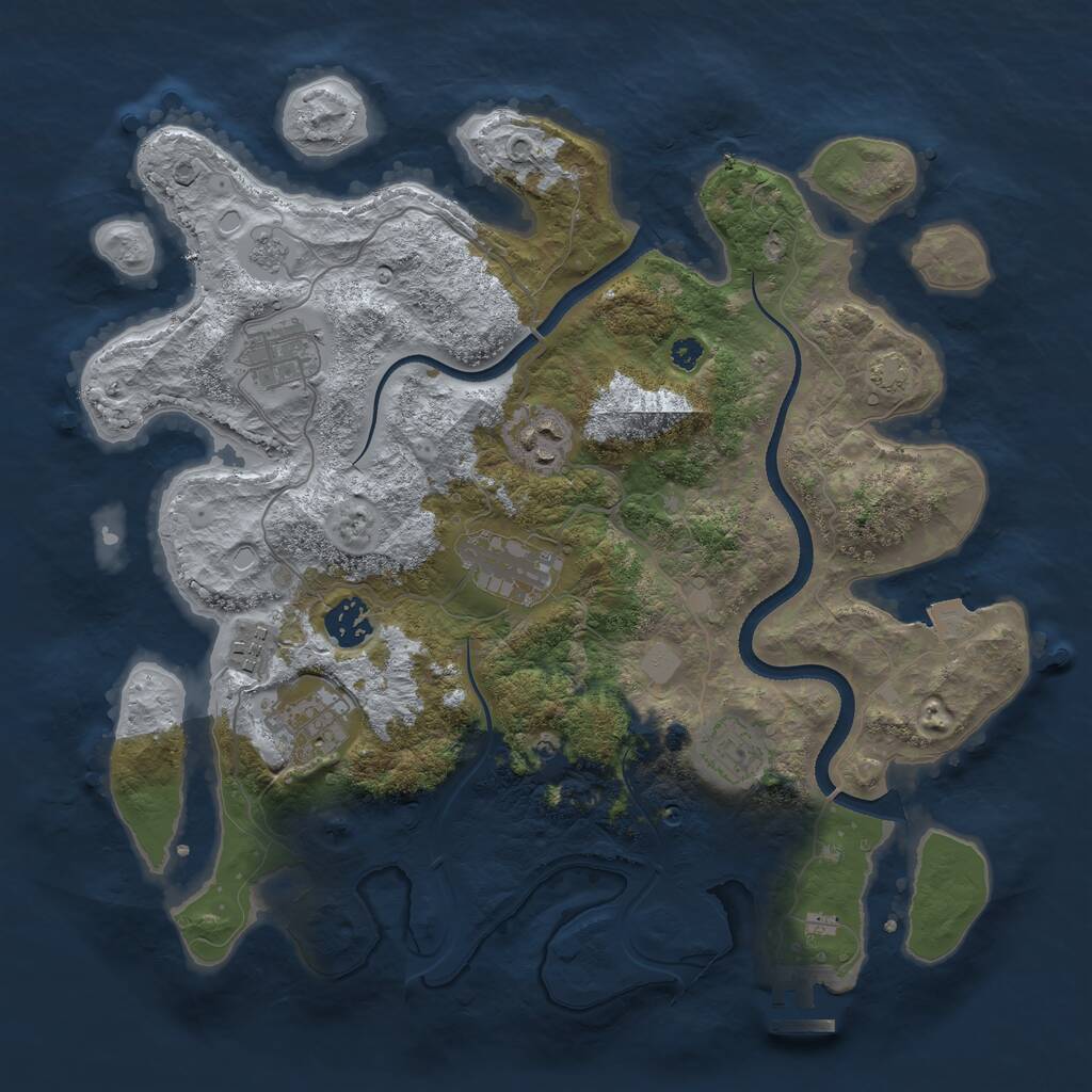 Rust Map: Procedural Map, Size: 3500, Seed: 1613978226, 12 Monuments