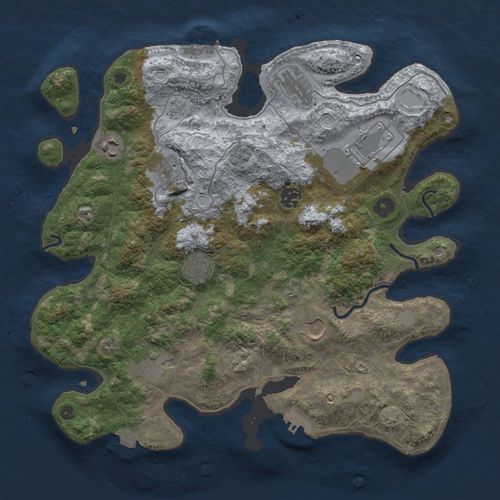 Rust Map: Procedural Map, Size: 3600, Seed: 7986147, 16 Monuments