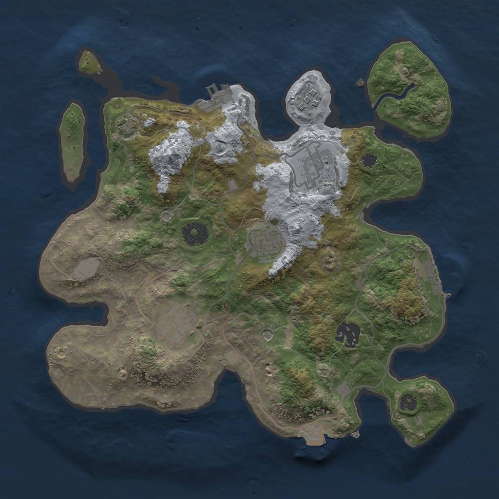 Rust Map: Procedural Map, Size: 3000, Seed: 9108567, 12 Monuments