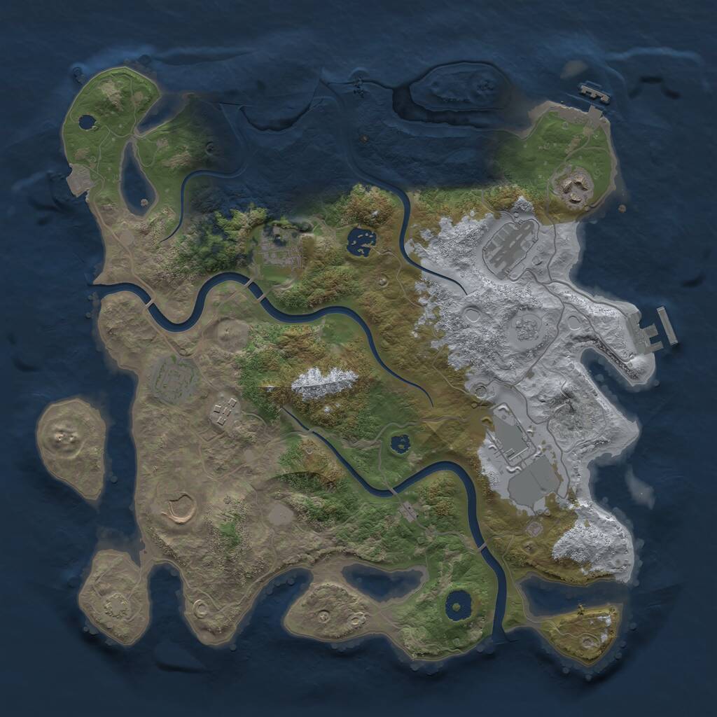 Rust Map: Procedural Map, Size: 3700, Seed: 781969460, 14 Monuments