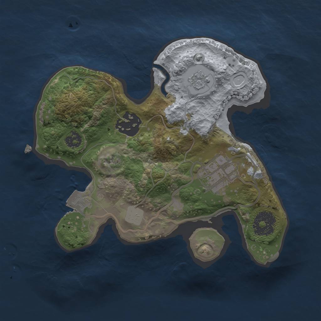 Rust Map: Procedural Map, Size: 2000, Seed: 8649, 6 Monuments