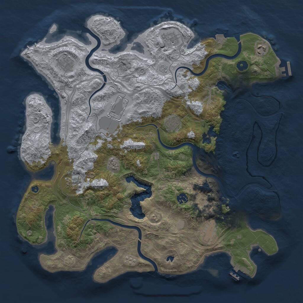Rust Map: Procedural Map, Size: 4250, Seed: 1917221260, 15 Monuments