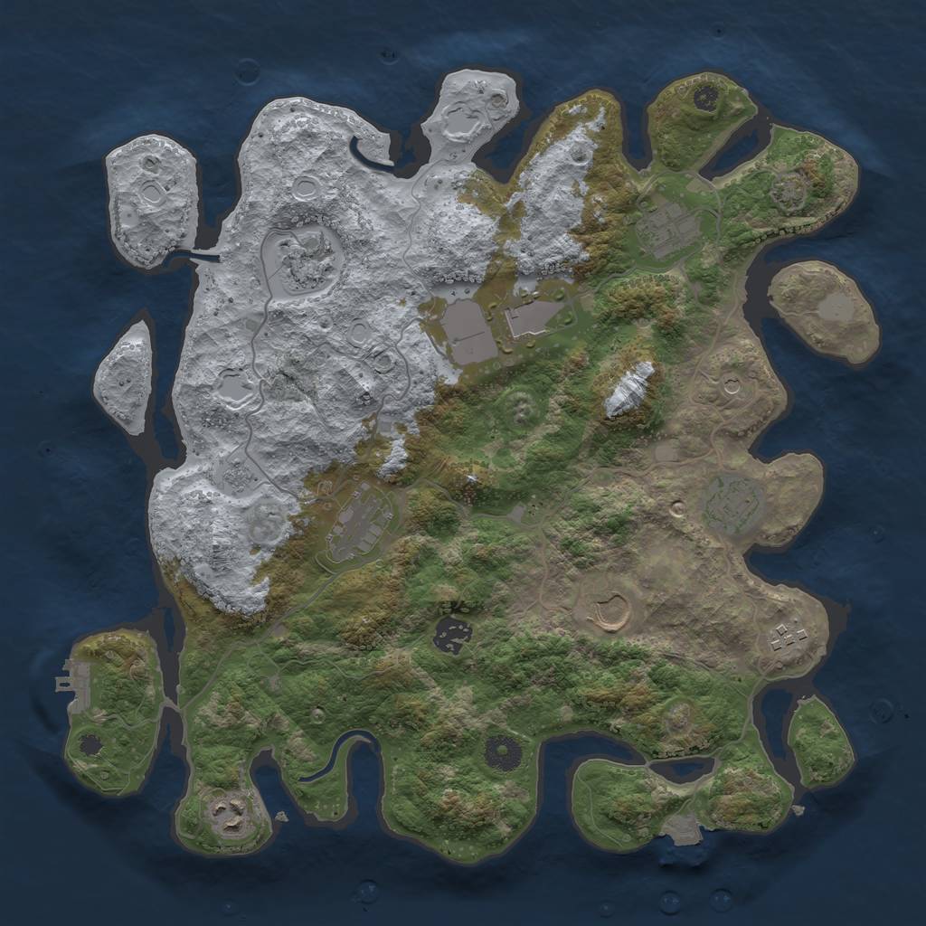 Rust Map: Procedural Map, Size: 3750, Seed: 546498091, 16 Monuments