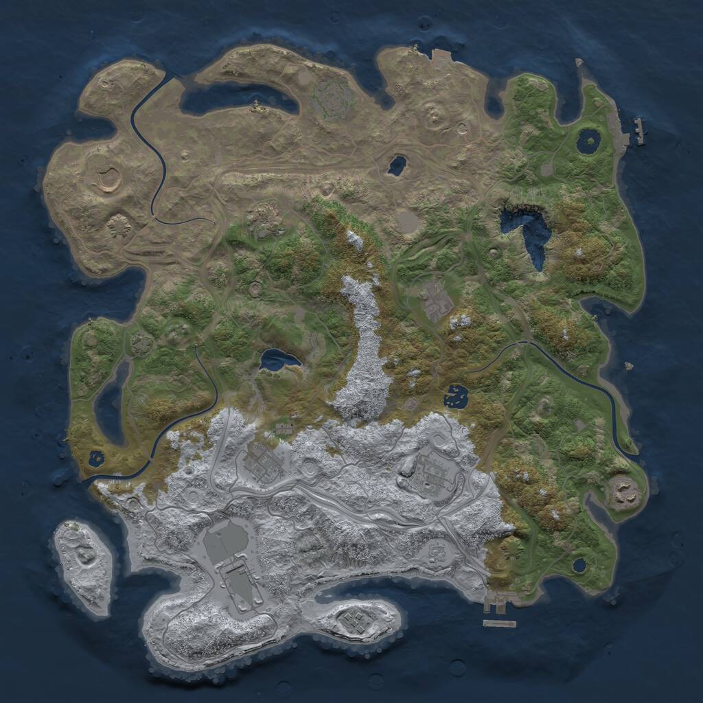 Rust Map: Procedural Map, Size: 4250, Seed: 1315024161, 16 Monuments