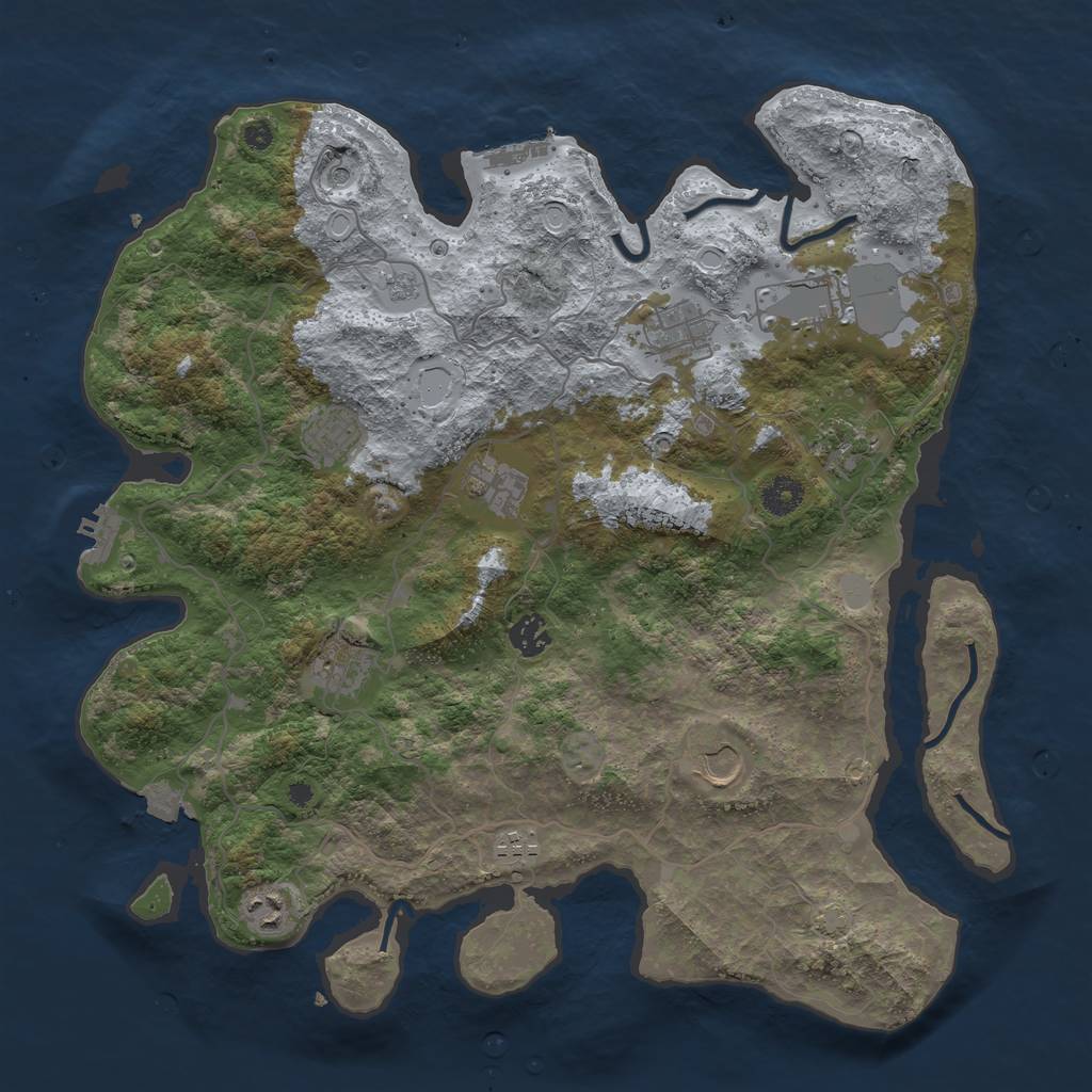 Rust Map: Procedural Map, Size: 4000, Seed: 14748, 18 Monuments