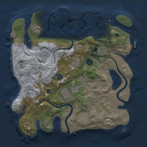 Thumbnail Rust Map: Procedural Map, Size: 3500, Seed: 1960878043, 16 Monuments