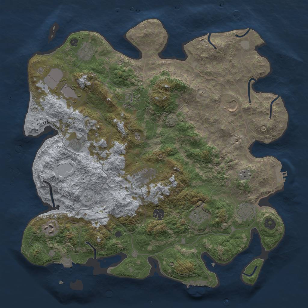 Rust Map: Procedural Map, Size: 4000, Seed: 93811467, 19 Monuments