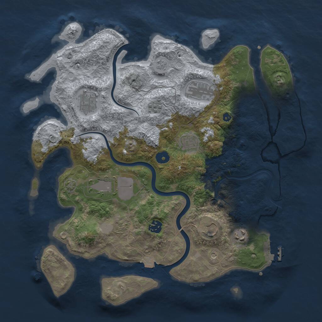 Rust Map: Procedural Map, Size: 3700, Seed: 1337187296, 13 Monuments