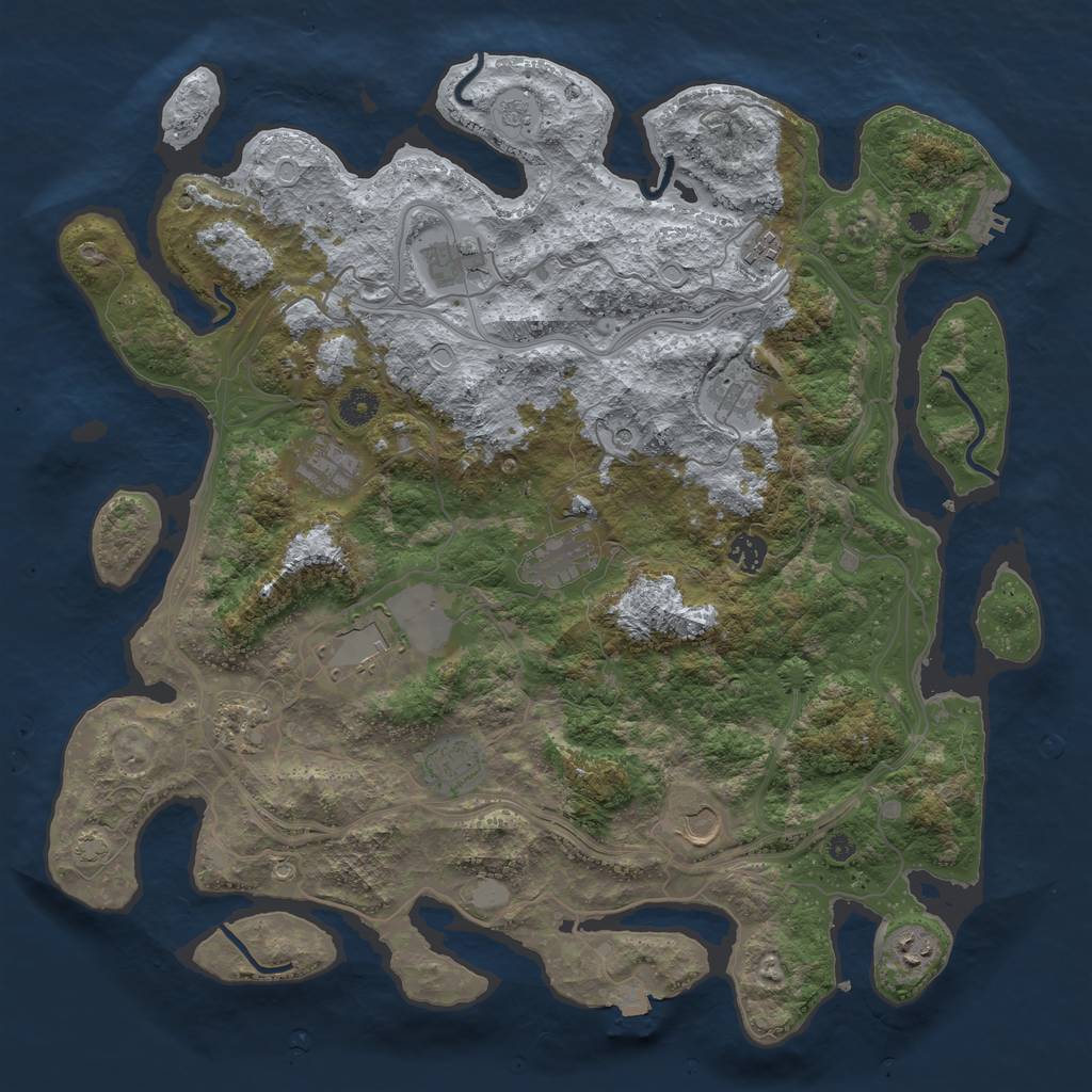 Rust Map: Procedural Map, Size: 4250, Seed: 265559881, 18 Monuments