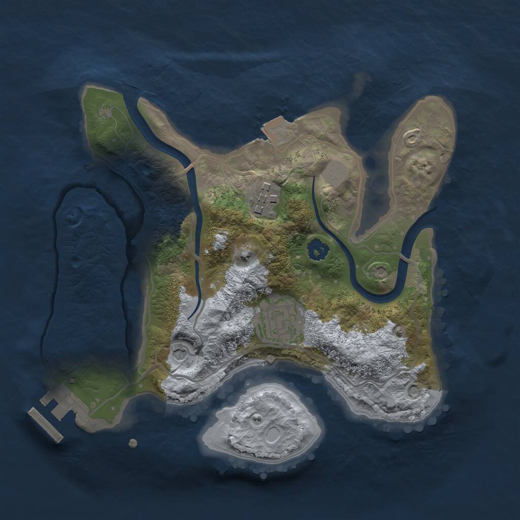 Rust Map: Procedural Map, Size: 2400, Seed: 611692257, 5 Monuments