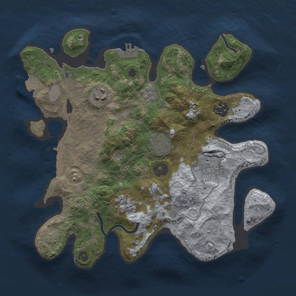 Rust Map: Procedural Map, Size: 3000, Seed: 417635123, 14 Monuments