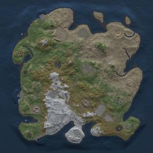 Thumbnail Rust Map: Procedural Map, Size: 3500, Seed: 909143463, 18 Monuments