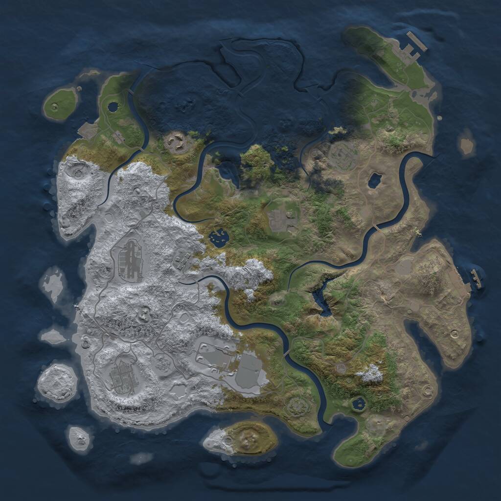Rust Map: Procedural Map, Size: 4000, Seed: 831060008, 14 Monuments