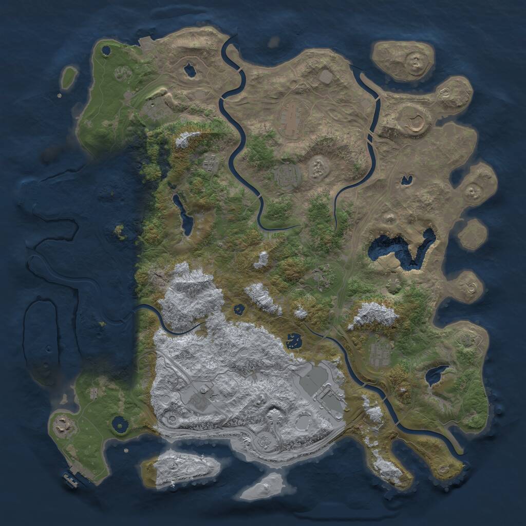Rust Map: Procedural Map, Size: 4800, Seed: 1026803793, 17 Monuments