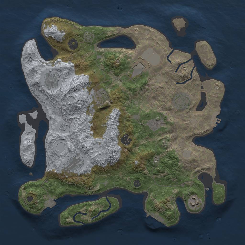 Rust Map: Procedural Map, Size: 3500, Seed: 1807567690, 16 Monuments