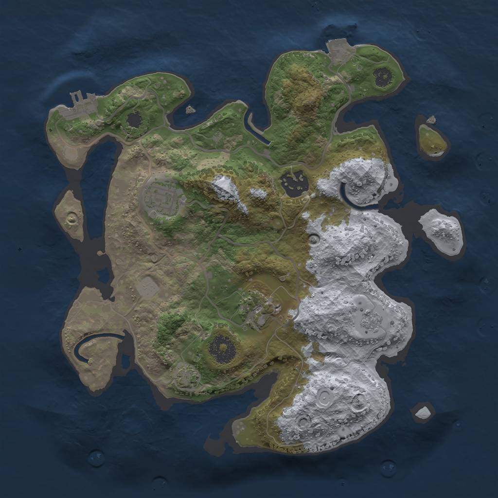 Rust Map: Procedural Map, Size: 2750, Seed: 45326, 9 Monuments