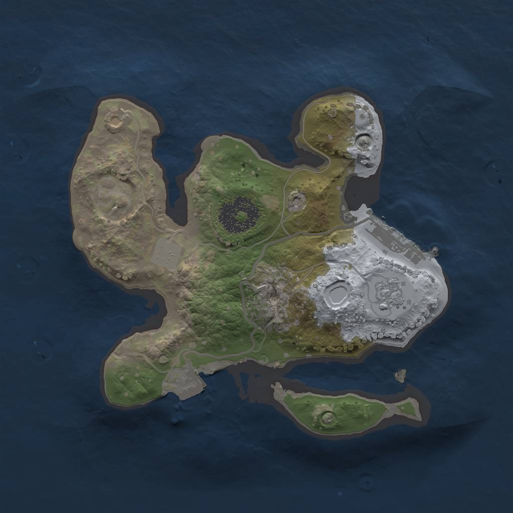 Rust Map: Procedural Map, Size: 2000, Seed: 1170939800, 5 Monuments