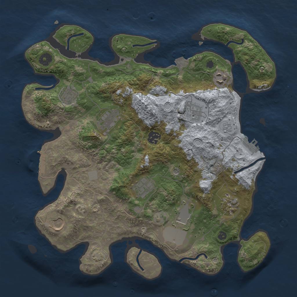 Rust Map: Procedural Map, Size: 3500, Seed: 978596113, 17 Monuments