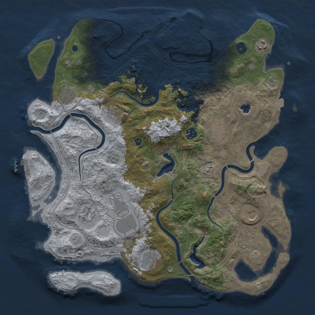 Rust Map: Procedural Map, Size: 4250, Seed: 80025612, 16 Monuments