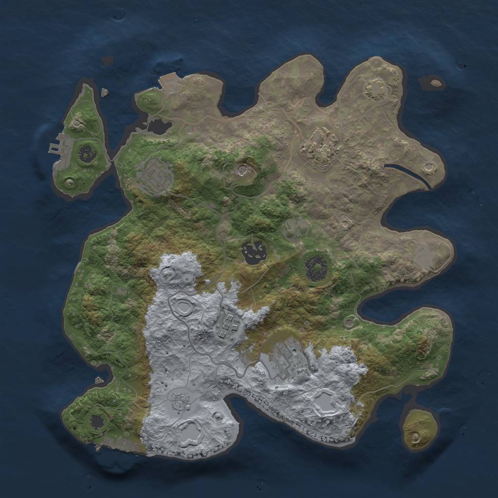 Rust Map: Procedural Map, Size: 3000, Seed: 8811, 13 Monuments