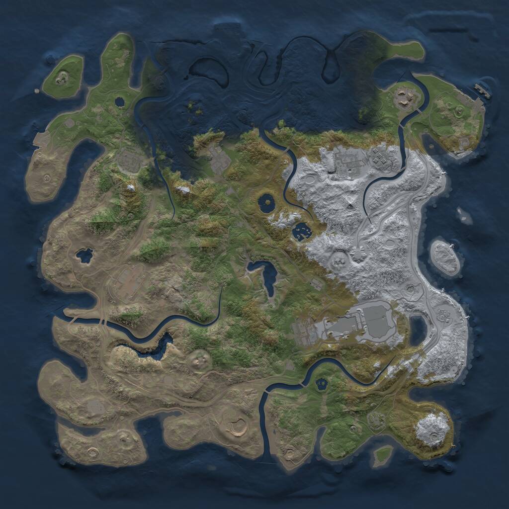 Rust Map: Procedural Map, Size: 4250, Seed: 518975113, 16 Monuments