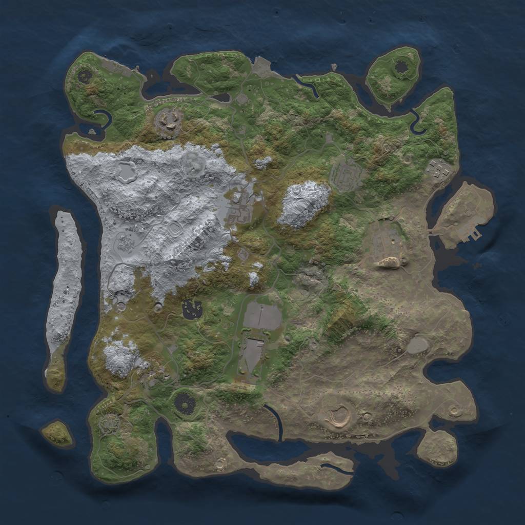 Rust Map: Procedural Map, Size: 3700, Seed: 791, 17 Monuments