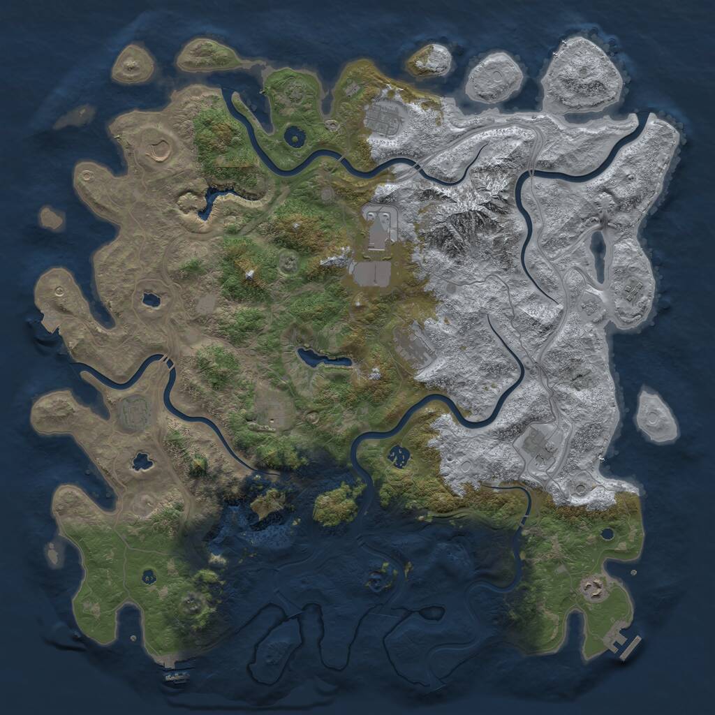 Rust Map: Procedural Map, Size: 5000, Seed: 3259511, 16 Monuments