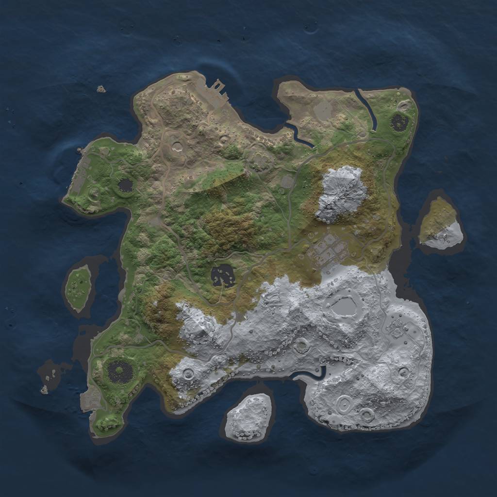 Rust Map: Procedural Map, Size: 3000, Seed: 1746465658, 10 Monuments