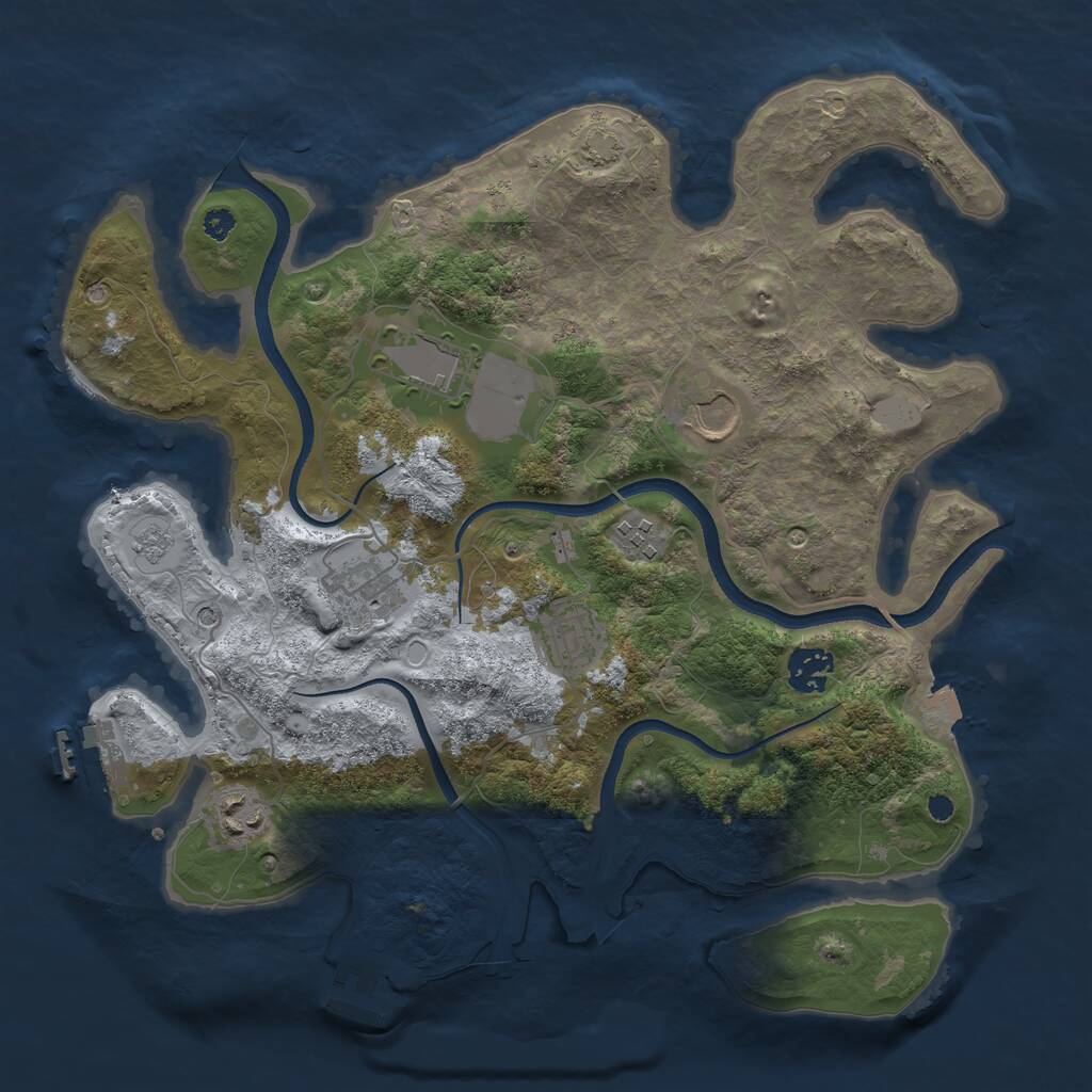 Rust Map: Procedural Map, Size: 3500, Seed: 1089615734, 13 Monuments
